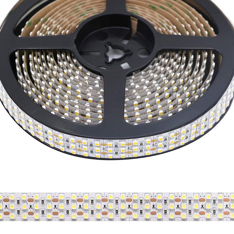 SuperLightingLED High CRl 95 LED Strip Lights 6000K Daylight White, DC12V Brightest Triple Row 1800LEDs 3528 Full Spectrum LED Strip for Photography & Display (12V 6000K 5m/16.4', Non-waterproof IP20) - Image 1